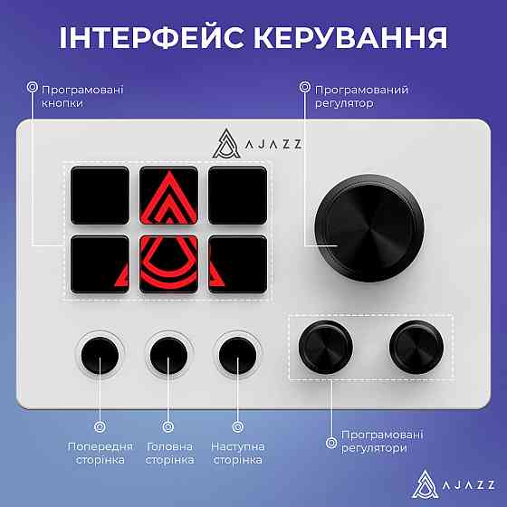 Контролер для стримінгу Ajazz AKP03E USB White ( 15931 ) Харків