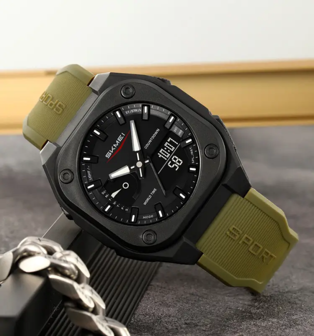 Годинник чоловічий наручний спортивний Skmei 2328 (Зелений) Київ - фото 4