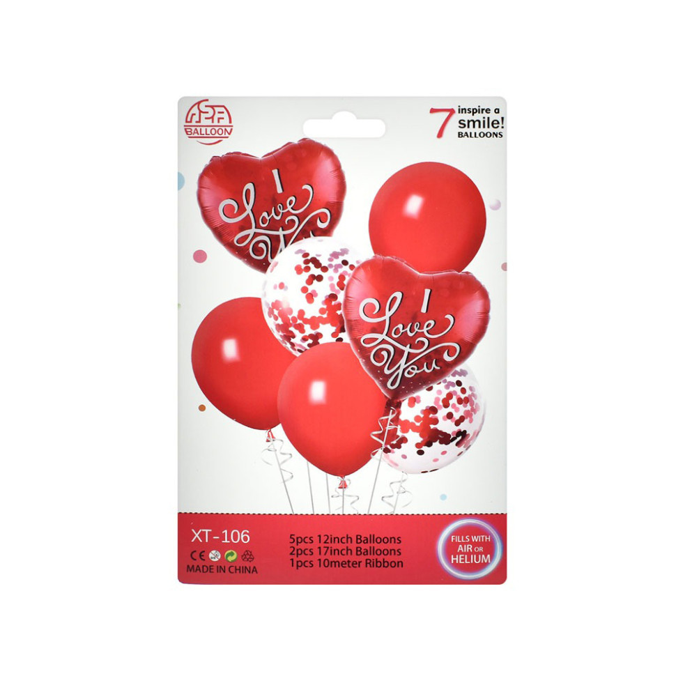 Воздушные шарики MK 5645-106 в наборе 7 штук, лента 10 метров Винница - изображение 1