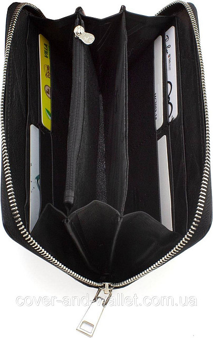 Чорний чоловічий шкіряний гаманець-клатч на блискавці Marco Coverna MC-802-1 Київ - фото 6