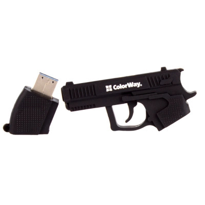 USB флеш накопитель ColorWay Pistol 64 GB 3.0 Black (CW-USBPL64) Винница - изображение 4