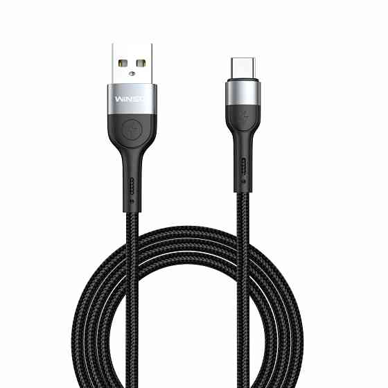 Кабель Winso Pro USB to Type-C TPE+плетіння 1,2м чорний Львів