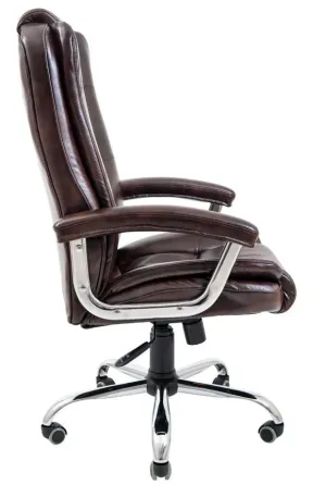 Офісне Крісло Керівника Richman California Madras Dark Brown Хром М2 AnyFix Коричневий Київ