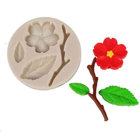 Молд силіконовий Квітка персика 59 мм сірий Київ