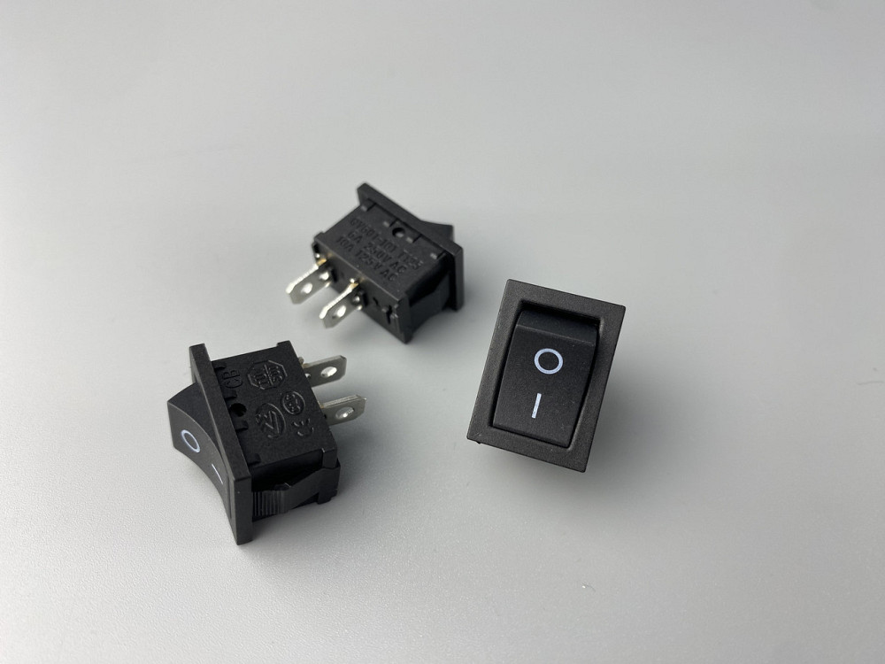 Перемикач клавішний чорний,15 мм 21 мм, 2 ніжки Мукачево - фото 7