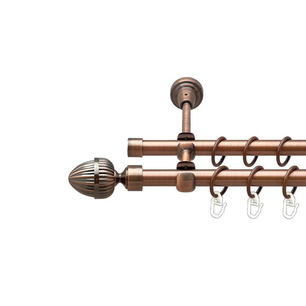 Карниз Orvit Одеон металевий дворядний відкритий гладка труба кільце металеве Мідь 16\16 мм 200 см Львов - изображение 1