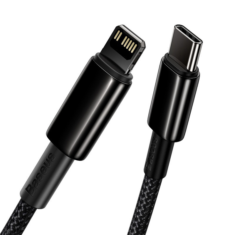 Кабель Baseus Tungsten Gold Fast Charging Data Cable Type-C to iP PD 20W 2m Black Одеса - фото 4
