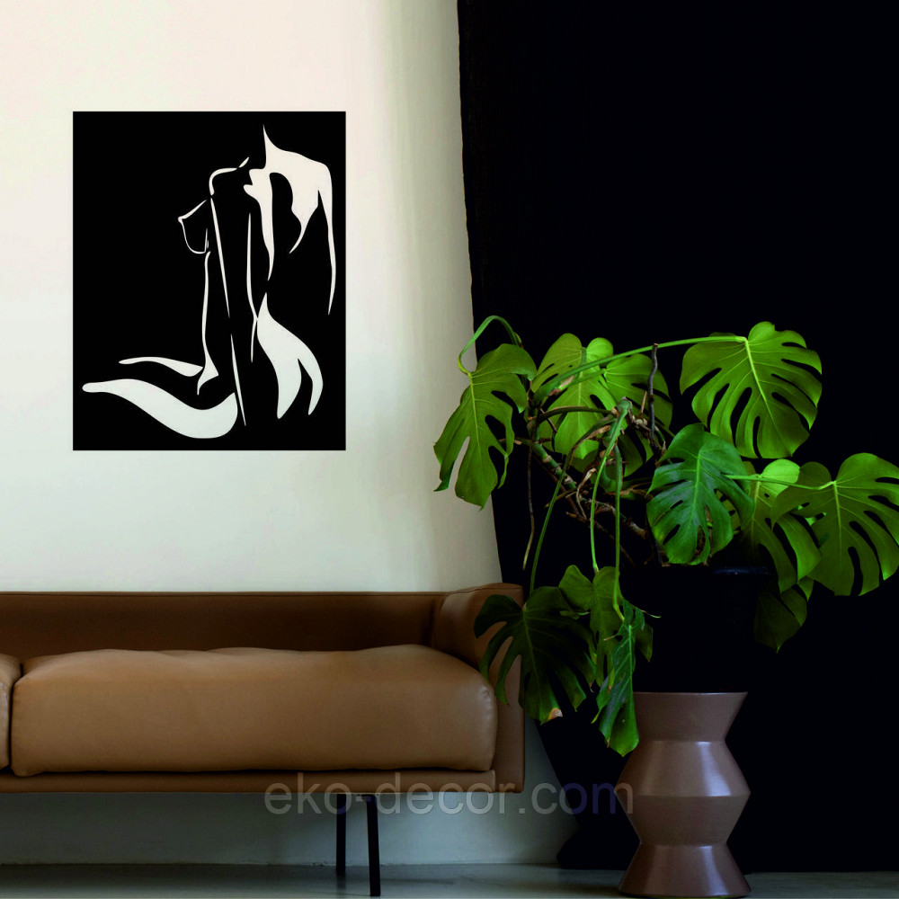 Декоративное настенное Панно «Силуэт женщины», Декор на стену 70*56 см, Черный Киев - изображение 3