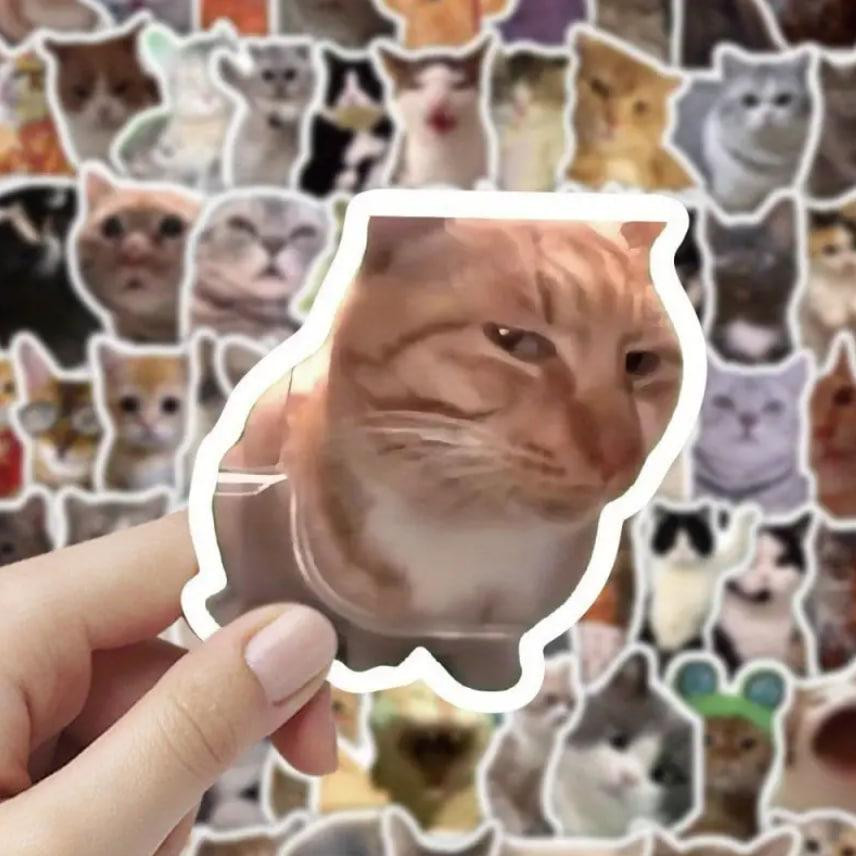 Мемные наклейки с котами 100 шт. наклейки для ноутбука, телефона. Киев - изображение 4