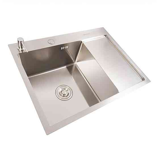 Кухонний комплект: Мийка Valeso Handmade (65x50 см) нержавійка + Змішувач FC-1 з висувною лійкою Коломыя