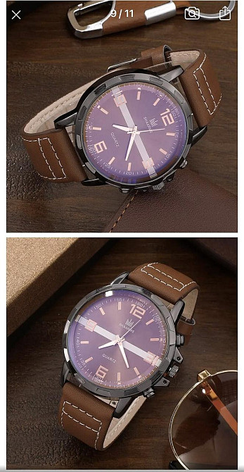 Подарочный набор для мужчин 6 в 1 (часы, очки, ручка, ремень, кошелек, брелок), коричневый, подарочная коробка Киев - изображение 4