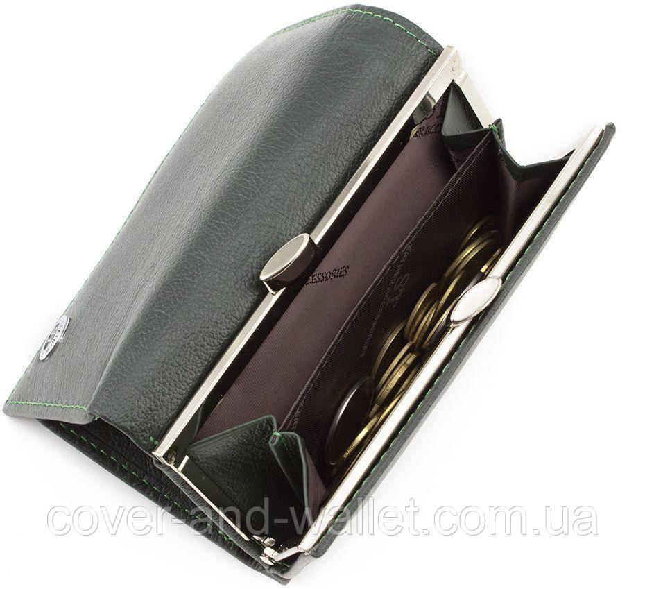 Жіночий маленький гаманець на магнітах зеленого кольору з монетницею ST 617 Київ - фото 4