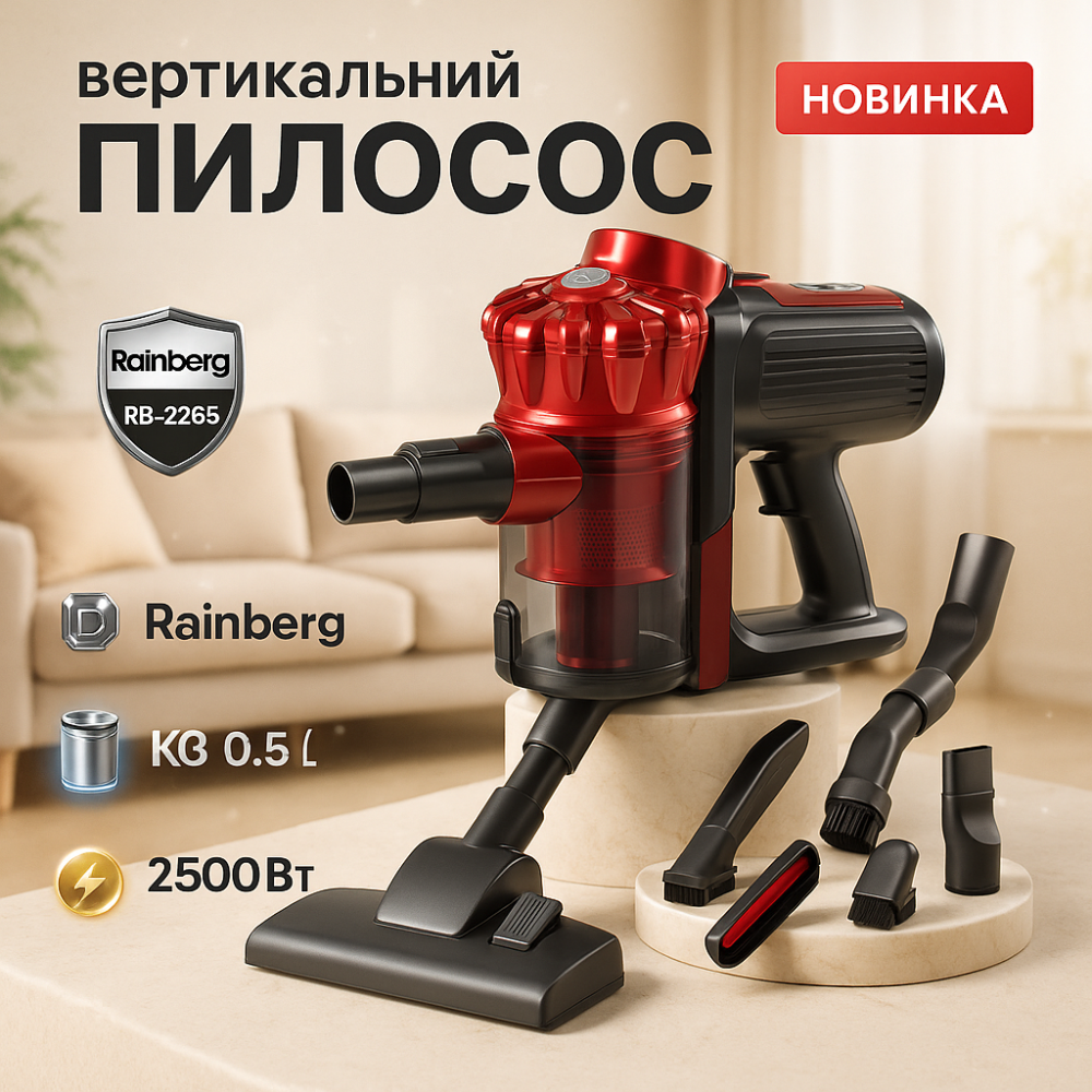 Ручний колбовий пилосос, Пилосос для безпечного прибирання будинку для квартири потужний KA-77 Львів - фото 17