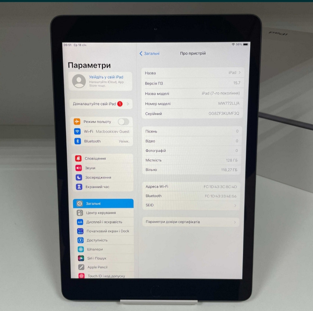 IPad 7.10.2.2019 128Gb Wi-Fi Space Gray. Киев - изображение 3