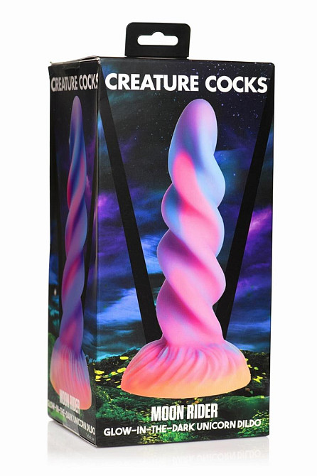 Фентезійний фалоімітатор Creature Cocks Glow-in-the-Dark Unicorn Dildo, світиться в темряві, 20,6 см Sex Aura Київ - фото 7