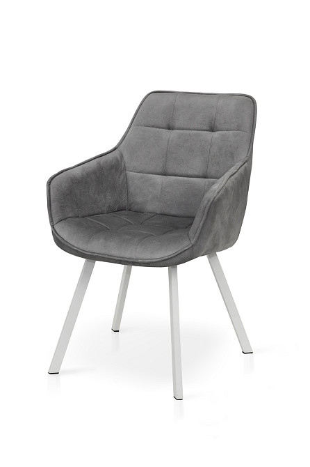 Крісло Тандем, білий/ велюр світл-сірий Киев - изображение 1