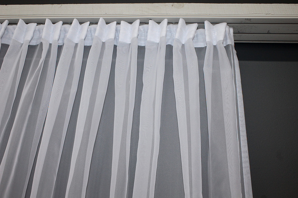 Тюль с бантовой тесьмой VR-Textil н101 Шифон однотонный Белый 600х250 см (44-023) Киев - изображение 8