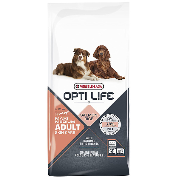 Opti Life Adult Skin Care Medium & Maxi ОПТІ ЛАЙФ ЛОСОСЬ СЕРЕДНІХ ВЕЛИКИХ сухий суперпреміум корм для собак середніх і великих порід Київ - фото 1