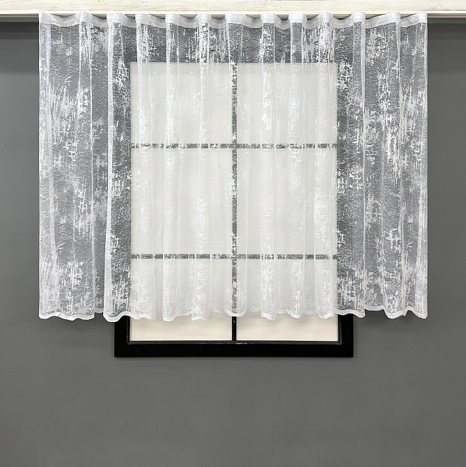 Тюль жаккард VR-Textil № 1859т Арка на кухню цвет белый 450х120 см (53-0201) Киев - изображение 2