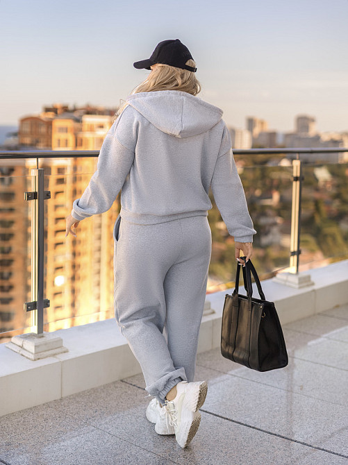 Утеплений спортивний костюм жіночий "The best" | Батал Сірий, 50-52 Київ - фото 3