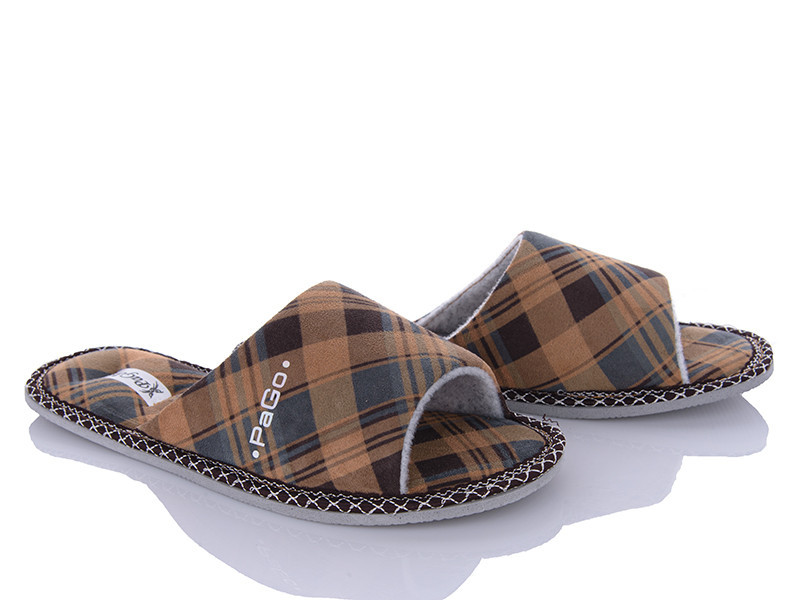 Тапочки мужские домашние открытый носок тм PaGo mod: Клетка 45 Одесса - изображение 2