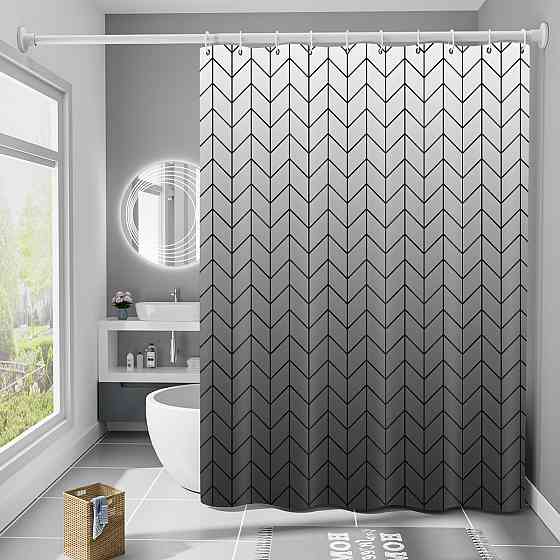 Шторка для ванны водонепроницаемая Bathlux 180x180 см с кольцами, занавеска для ванной комнаты Каменец-Подольский
