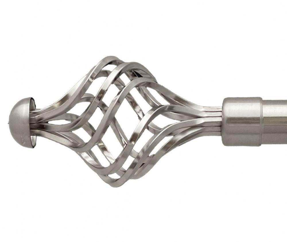 Карниз Orvit Арезо металевий дворядний техно гладка труба кільце металеве Нержавіюча Сталь 25\19 мм 240 см Львов - изображение 2