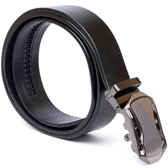 Ремінь чоловічий з пряжкою автомат Vintage 20355 Чорний Київ