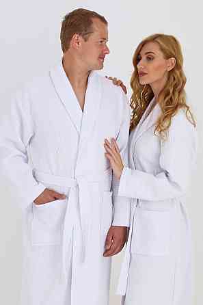 Чоловічий вафельний халат Ideal Textile довгий білий М Чернівці
