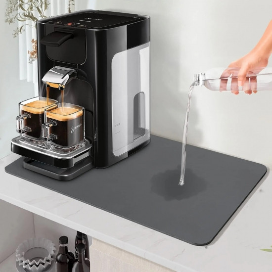 Супер поглинаючий килимок нековзний для сушіння посуду суперабсорбуючий 49*39 см чорний Вінниця - фото 3