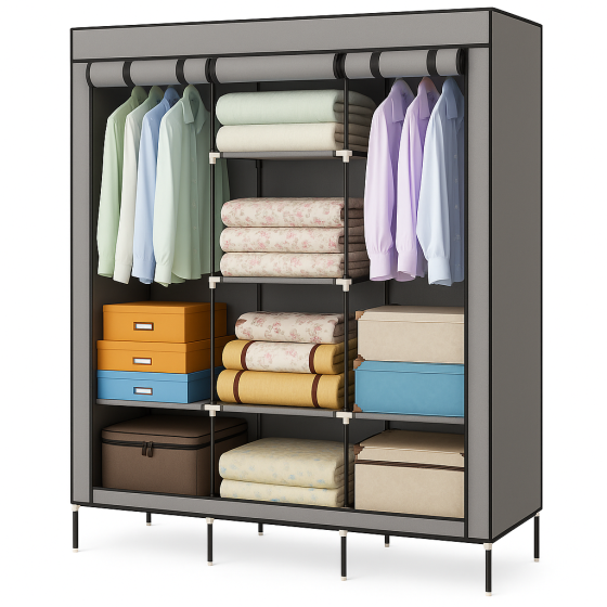 Практична шафа для речей та взуття WARDROBE, Шафа тканинна складна для дому, Зручний органайзер в шафу CG-75 Львів