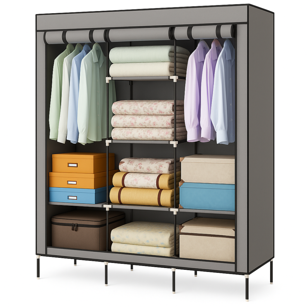 Практична шафа для речей та взуття WARDROBE, Шафа тканинна складна для дому, Зручний органайзер в шафу CG-75 Львів - фото 6