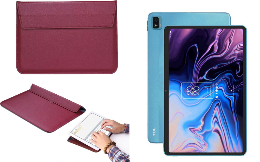 Чохол-конверт VitoCase для TCL 10 TAB Max, з функцією підставки для планшета Бордовий Київ - фото 1