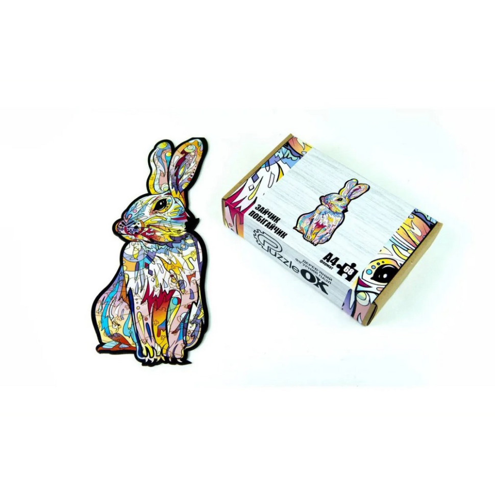 Фигурный деревянный пазл A4 Зайчик побегайчик PuzA4-00757, 68 деталей Винница - изображение 2