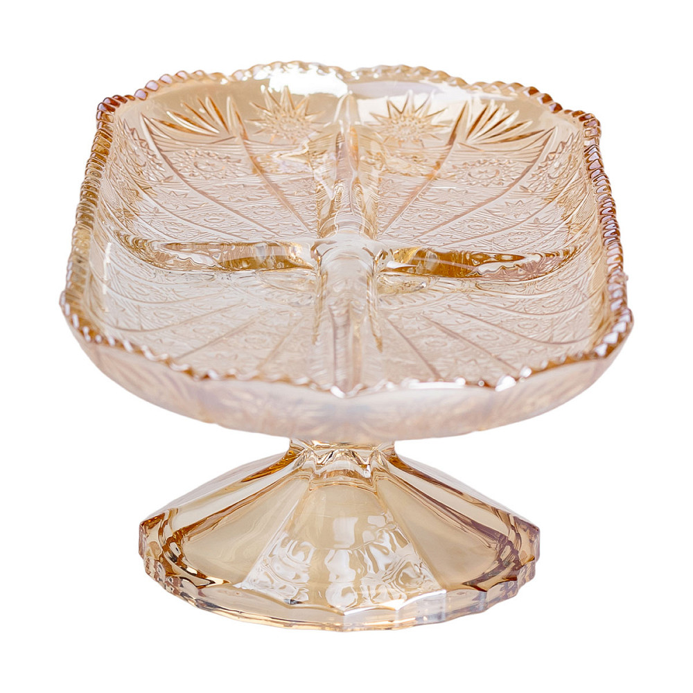 Фруктовниця скляна на ніжці 33.5х15х10.5 см овальна ваза для фруктів HP-YH-84 Коломия - фото 3