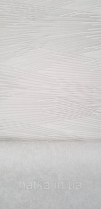 Шпалери вінілові на флізеліні Sintra Adria метрові абстракція смужки феєрверк структурні 3д білі світло-сірі Київ - фото 3
