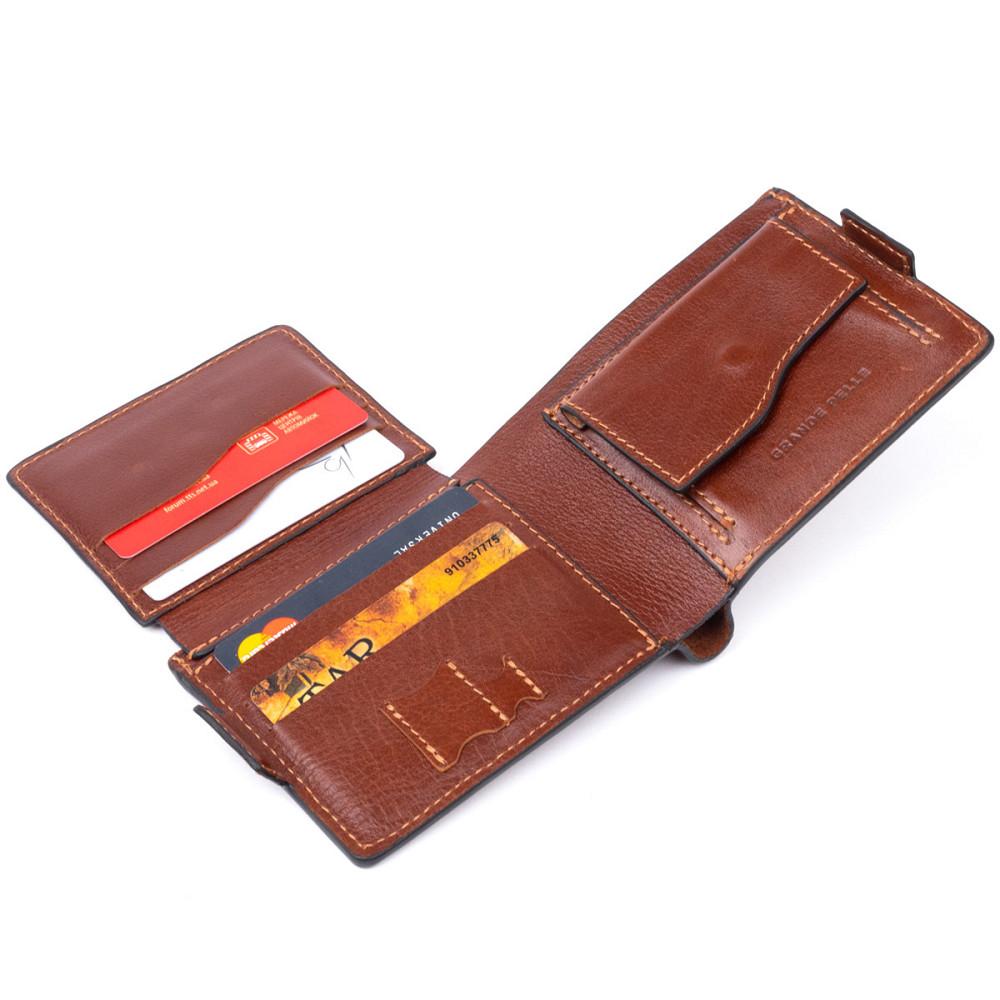 Портмоне горизонтальне Amico на магніті на два відділення GRANDE PELLE 11322 Коньячне Київ - фото 8