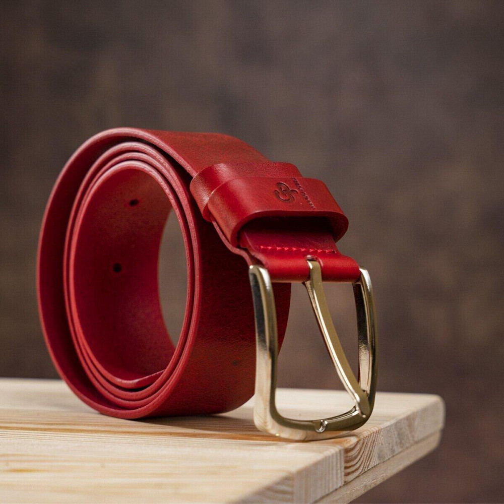 Ремінь жіночий шкіряний GRANDE PELLE 11262 Червоний Київ - фото 7