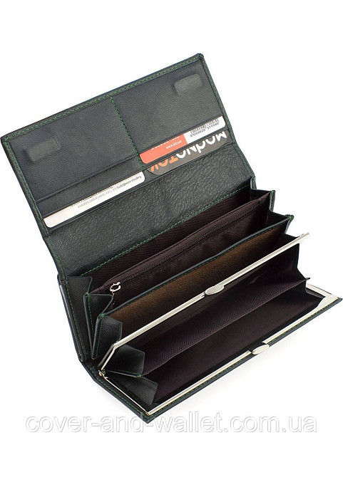 Жіночий бордовий шкіряний гаманець на багато карток Marco Coverna Зелений Київ - фото 6