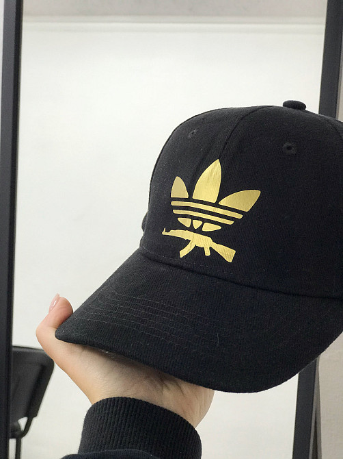 Кепка/Басболка із золотим принтом "Adidas/AK 47". Чернівці - фото 3