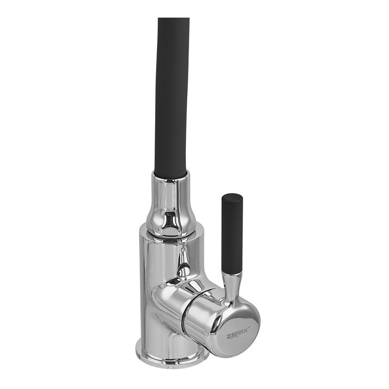 Смеситель для кухни Zerix ATRIUM-011-T REFL.BLACK (Цвет хром+силик.вылив черный) (ZX4720) Киев - изображение 5