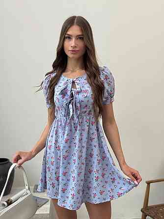 Женское легкое романтическое мини платье в цветочный принт турецкий софт Одесса