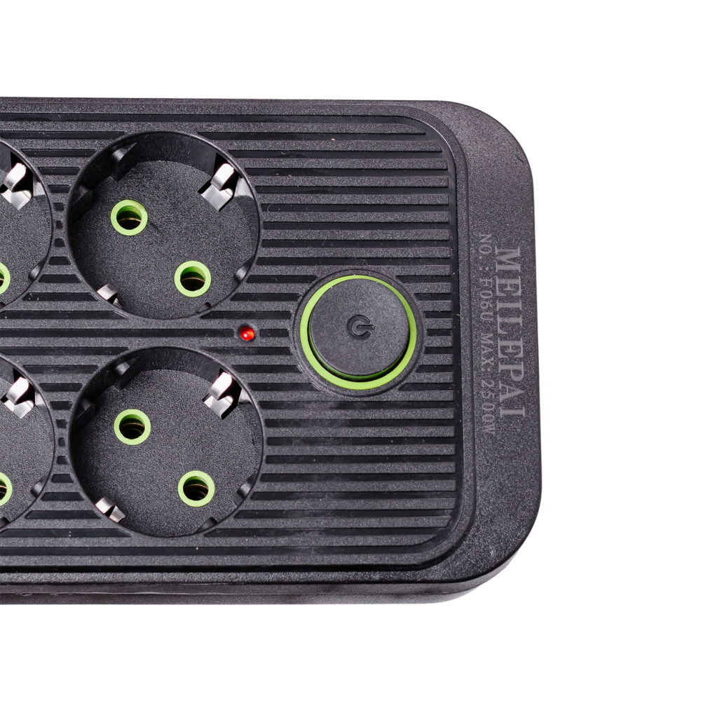 Сетевой фильтр 5 м удлинитель F06U на 6 розеток 4 USB 1 Type-C и кнопкой отключения Черный HP-5-26 Киев - изображение 4