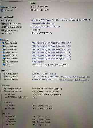 Ноутбук Microsoft Surface Laptop 3 Ryzen 7 3780U 16Gb 512Gb 15" 2K Vega 11 2Gb. Київ