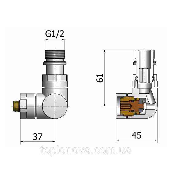 Комплект вентилів термостатичний Vario Term VISION 3-севий, лівий, білий Чернівці