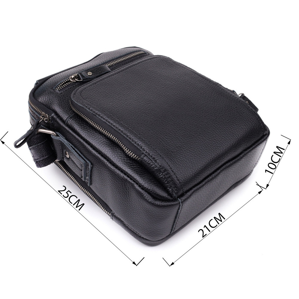 Ділова чоловіча сумка з ручкою для перенесення в руці з натуральної шкіри Vintage 23034 Чорний Київ - фото 10