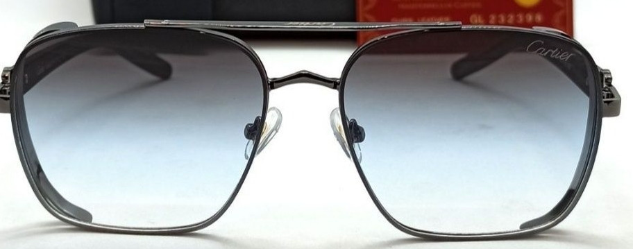 Брендові окуляри чоловічі в сірому металі лінзи сіро-блакитного градієнта. Київ - фото 4