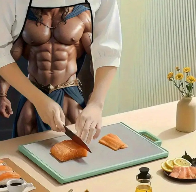 Фартук с приколом мужской с принтом воин торс для барбекю гриля и подарка Киев - изображение 8