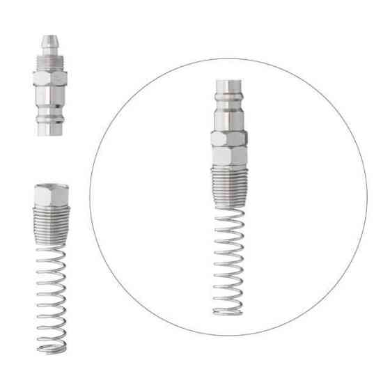 Перехідник з пружиною зі спірального або прямого шланга 5,5×8 мм на відповідну частину швидкороз'ємного з'єднання INTERTOOL Київ