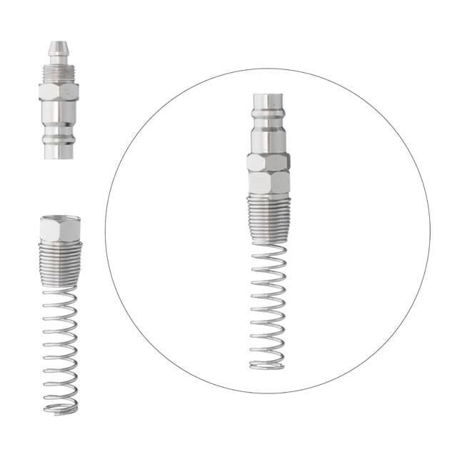 Перехідник з пружиною зі спірального або прямого шланга 5,5×8 мм на відповідну частину швидкороз'ємного з'єднання INTERTOOL Київ - фото 3
